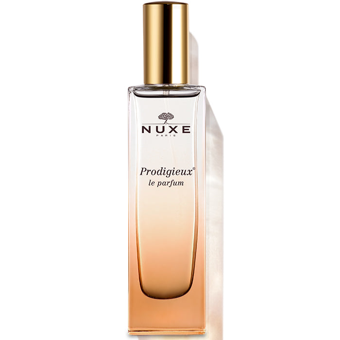 Nuxe Prodigieux Le Parfum 30ml bottle, elegant fragrance, with floral and warm notes, displayed on a neutral background.