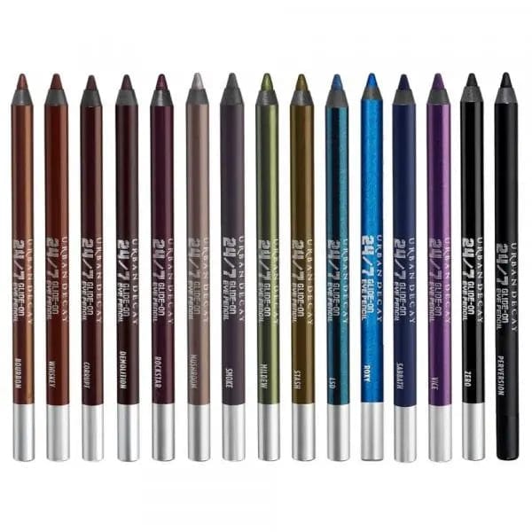 Nyx 24-7 Glide On Eye Pencil in Corrupt, a black eyeliner pencil, displayed with the product tip visible for precise application.
