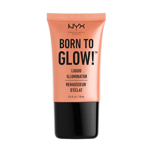 Nyx Born To Glow Liquid Illuminator Gleam in 18ml bottle, featuring a shimmering glow for radiant skin, by Jag Couture London.