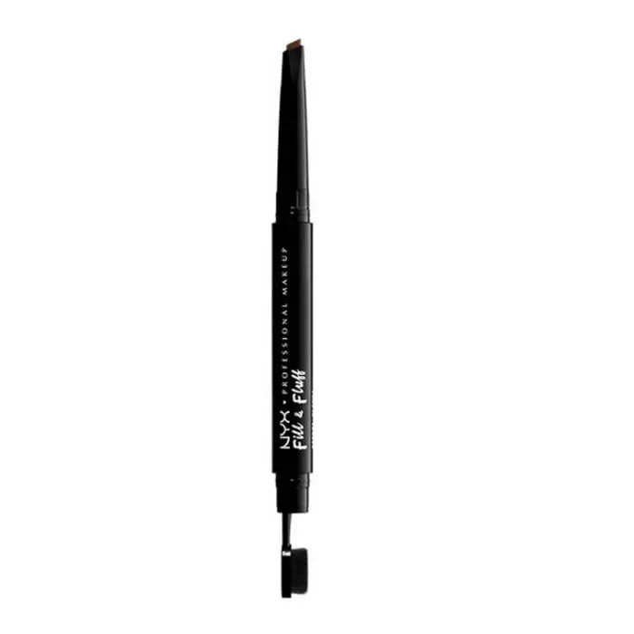 Nyx Fill & Fluff Eyebrow Pomade Pencil in Ash Brown, 15g, shown with the pencil tip and brow filling product in a natural setting