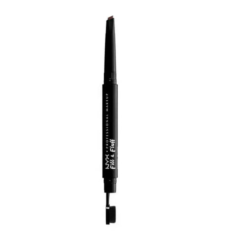 Nyx Fill & Fluff Eyebrow Pomade Pencil in Chocolate, 15g, with the pencil and spoolie brush visible for natural, defined brows.
