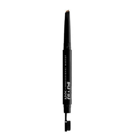 Nyx Fill & Fluff Eyebrow Pomade Pencil in Taupe, 15g, with a dual-ended design and spoolie brush for natural-looking brows.