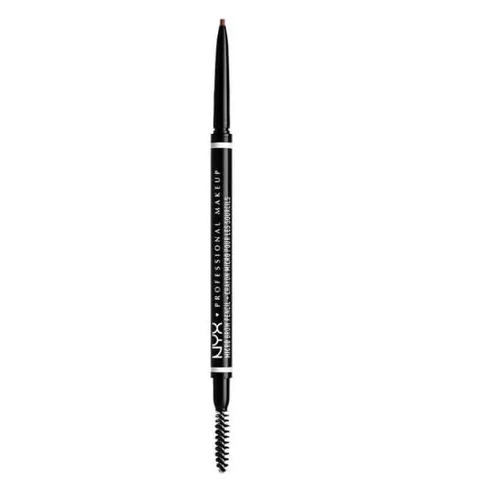 Nyx Micro Brow Pencil in Chocolate by Jag Couture London - New York, featuring a close-up of the brow pencil with brown shading.