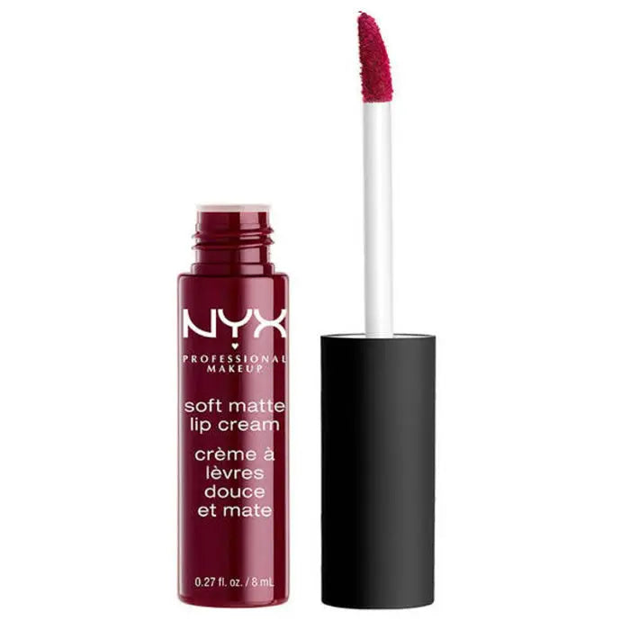 Nyx Soft Matte Lip Cream Copenhagen in 8ml tube, creamy matte lip color from Jag Couture London - New York.