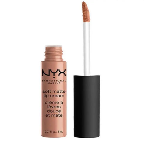Nyx Soft Matte Lip Cream in London, 8ml, by Jag Couture London, showing the smooth, matte lip product in a sleek tube.