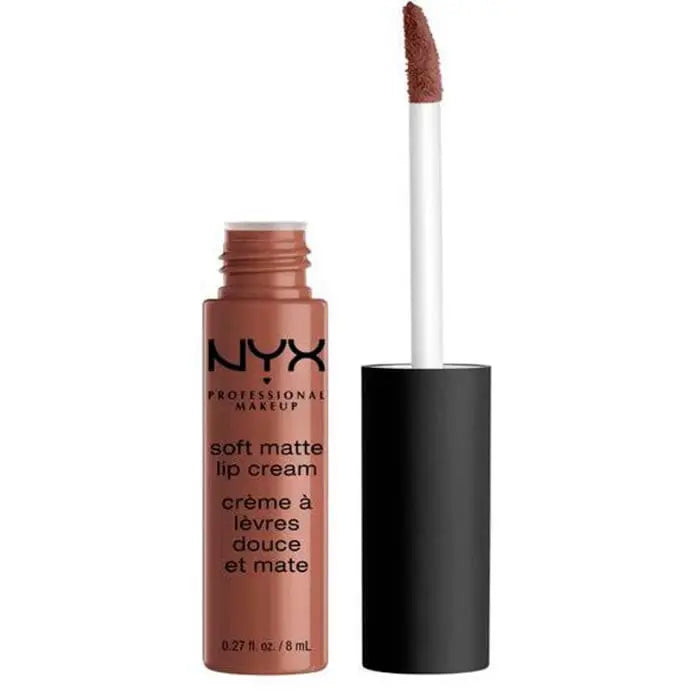 Nyx Soft Matte Lip Cream in Los Angeles, 8ml tube, featuring a smooth, matte finish and creamy texture from Jag Couture London.