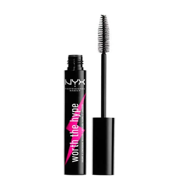 Black Nyx Worth The Hype mascara by Jag Couture London, volumizing and lengthening for dramatic lashes in a 7ml tube.