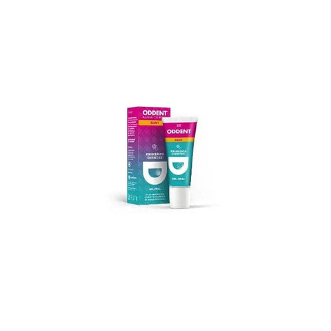 Jag Couture London - New York Oddent First Teeth Oral Gel 20ml, clear gel in a white tube with blue cap for baby teething relief.