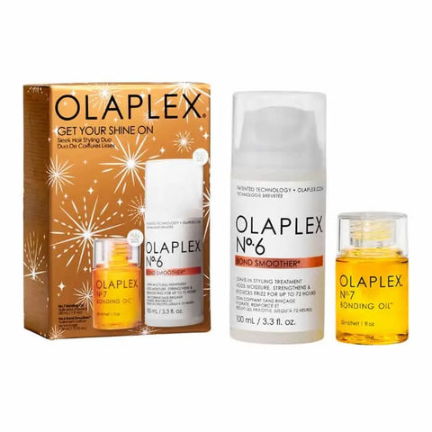 Olaplex Get Your Shine On Set with 2 pieces, featuring hair care products from Jag Couture London and New York.