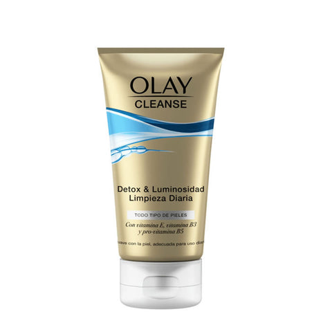 Olay Cleanse Detox & Luminosity 150ml bottle from Jag Couture London New York, showing the skincare product with a sleek design.