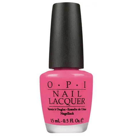 Opi Nail Lacquer Shorts Story 15ml bottle with vibrant coral pink polish, displayed with brand packaging from Jag Couture London New York