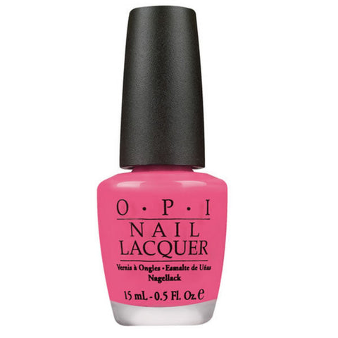 Jag Couture London New York Opi Nail Lacquer Nlb86 Shorts Story 15ml bottle with vibrant pink nail polish