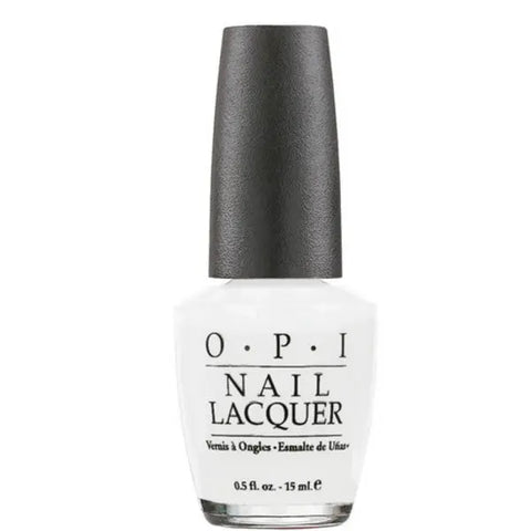 Opi Nail Lacquer NLL00 Alpine Snow 15ml bottle with white nail polish from Jag Couture London New York collection