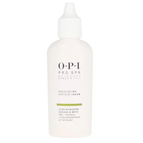 Opi Pro Spa Exfoliating Cuticle Treatment bottle by Jag Couture London New York, 27ml, with clear label and applicator brush visible
