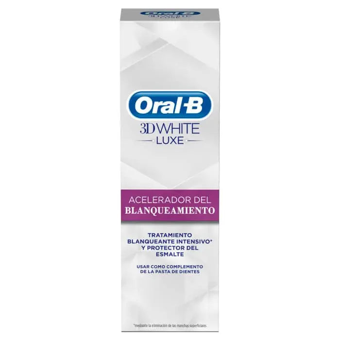 Oral B 3D White Whitening Accelerator 75ml from Jag Couture London - New York, close-up of the toothpaste tube showing the product label.