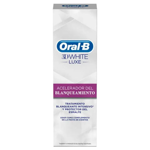 Oral B 3D White Whitening Accelerator 75ml from Jag Couture London - New York, close-up of the toothpaste tube showing the product label.