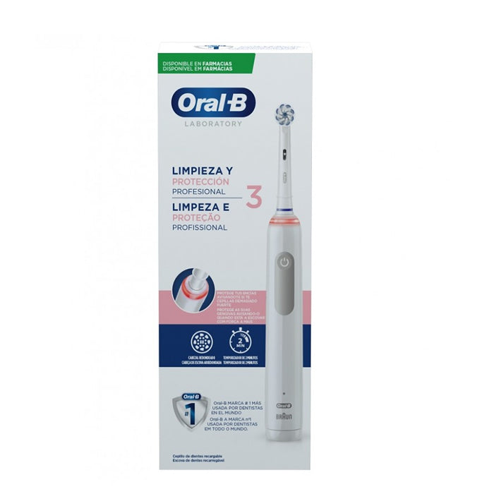 Jag Couture London - New York Oral B Professional Clean & Protect 3 electric toothbrush showing sleek design and brush head.
