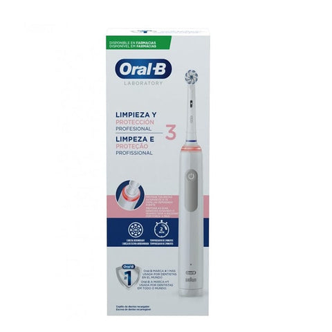 Oral B Professional Clean & Protect 3 electric toothbrush by Jag Couture London New York with sleek design and advanced cleaning features.