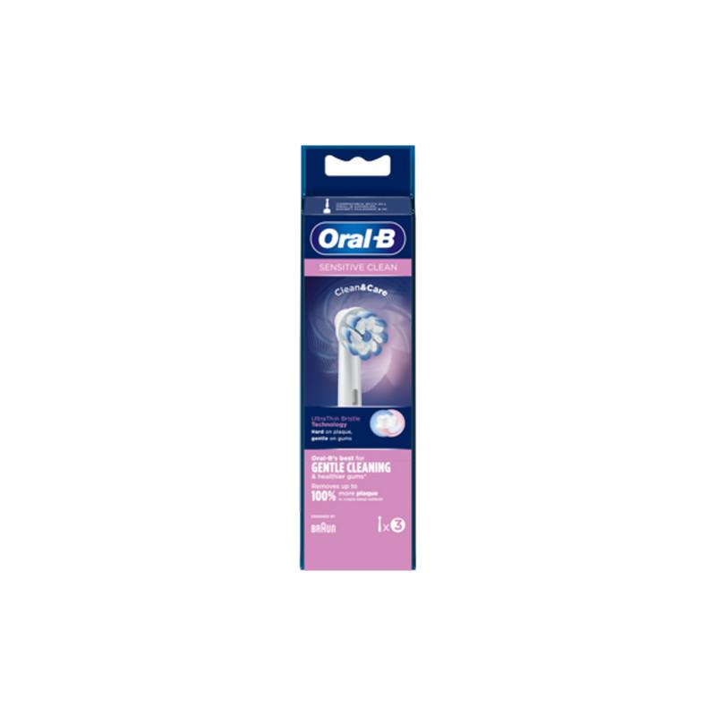 Three Jag Couture London New York Oral-B Sensitive Clean replacement brush heads for electric toothbrushes.