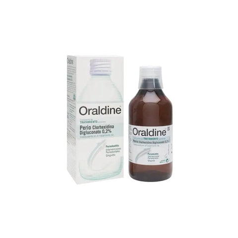 Jag Couture London New York Oraldine Perio Chlorhexidine Mouthwash 0.2% in 400ml bottle, showing the product label.