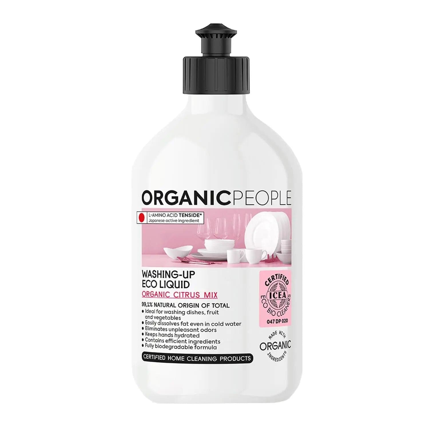 Organic People Citrus Mix eco-friendly washing-up liquid by Jag Couture London New York, 200ml bottle, natural citrus scent.