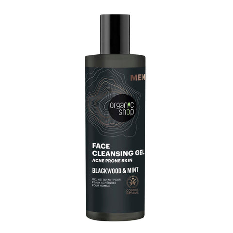 Jag Couture London Men Blackwood Gel Limpiador Anti-Acne in 200ml bottle, featuring a blackwood-based facial cleanser for men.