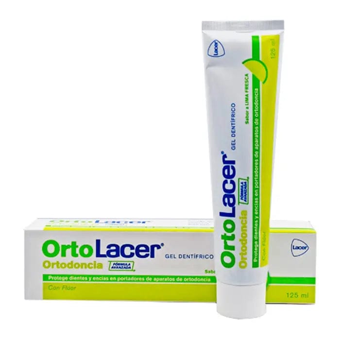 Ortolacer Toothpaste Gel with Fresh Lime Flavor in 125 ml tube, by Jag Couture London New York, showing the toothpaste tube.