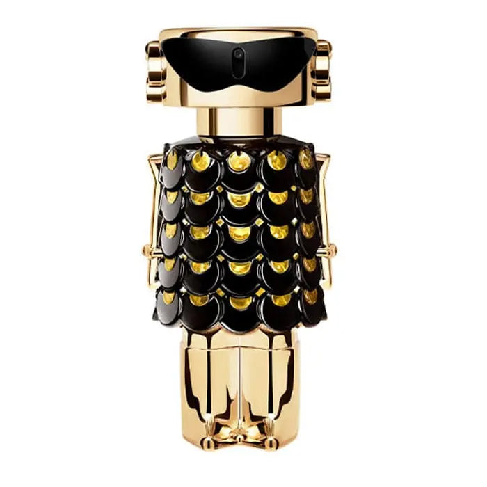 Paco Rabanne Fame parfum spray 50ml bottle displayed on a sleek surface, with elegant packaging and branding visible.