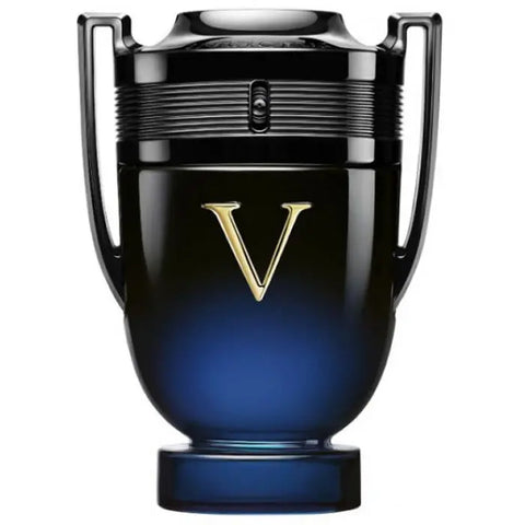 Paco Rabanne Invictus Victory Elixir Eau de Perfume Spray 50ml, showcasing the sleek fragrance bottle with gold accents.