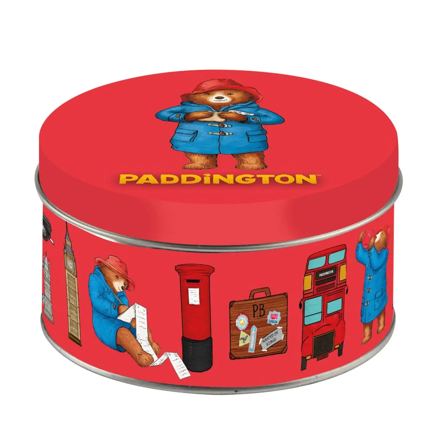 Paddington Bear gift tin containing berry-flavored vegan gummy sweets from Jag Couture London New York.
