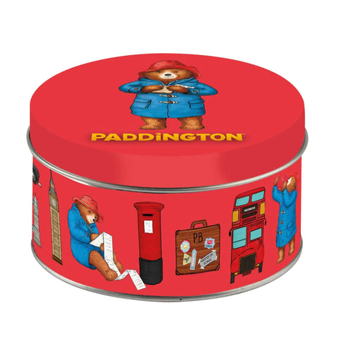 Paddington Bear gift tin containing berry-flavored vegan gummy sweets from Jag Couture London New York.