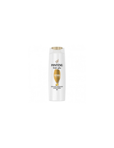 Pantene Repara y Protege 325ml shampoo bottle from Jag Couture London - New York, with sleek white and purple packaging.