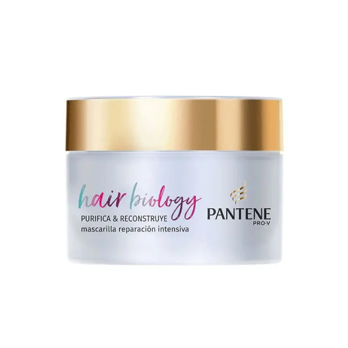 Pantene Pro-V Cleanse & Reconstruct Intensive Repair Mask in 160ml jar, shown with glossy hair strands and repair benefits.