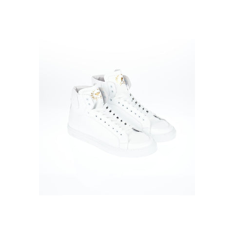 Pantofola d'Oro TSHR20WU men's white leather slippers by Jag Couture London, featuring a sleek, classic design with refined stitching.