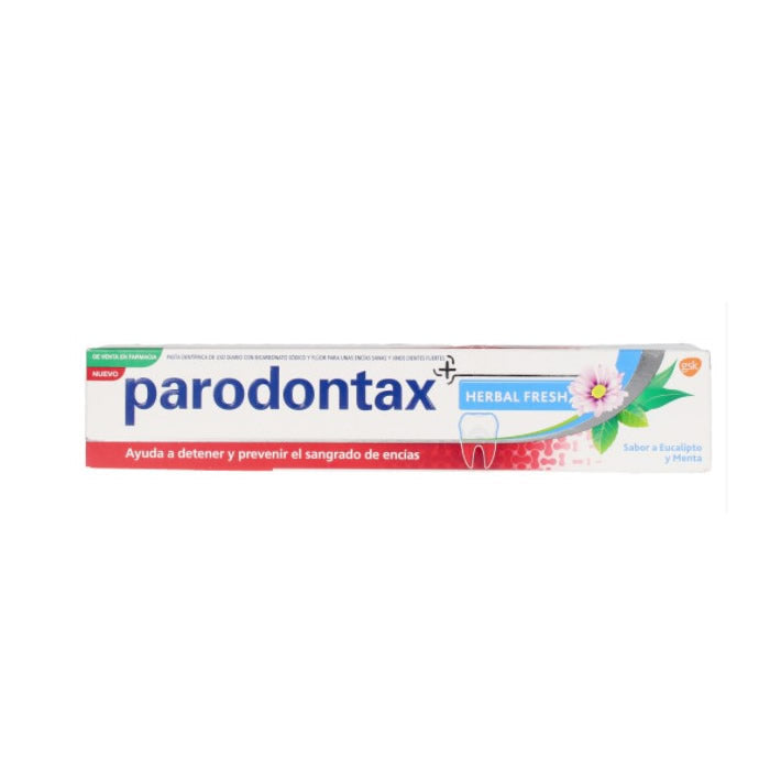 Jag Couture London New York Paradontax Herbal Fresh Toothpaste 75ml tube with herbal ingredients and fresh mint flavor.