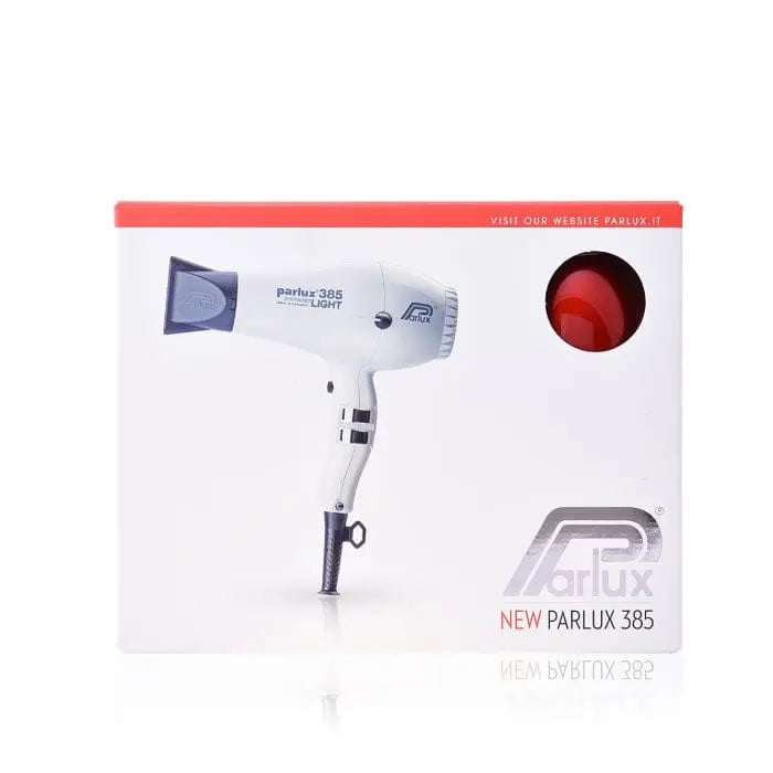 Red Parlux Hair Dryer 385 Powerlight Ionic and Ceramic from Jag Couture London New York, showing the sleek design and control buttons.