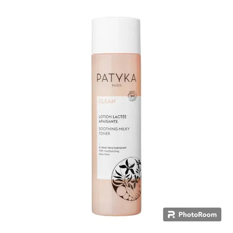 Patyka Soothing Milky Lotion in a 200ml bottle, designed for gentle skincare, with a soft, milky texture and calming formula.
