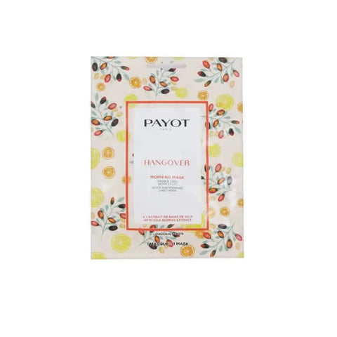 Payot Hangover Detox and Radiance Sheet Mask by Jag Couture London - New York, soothing mask for refreshed, glowing skin.