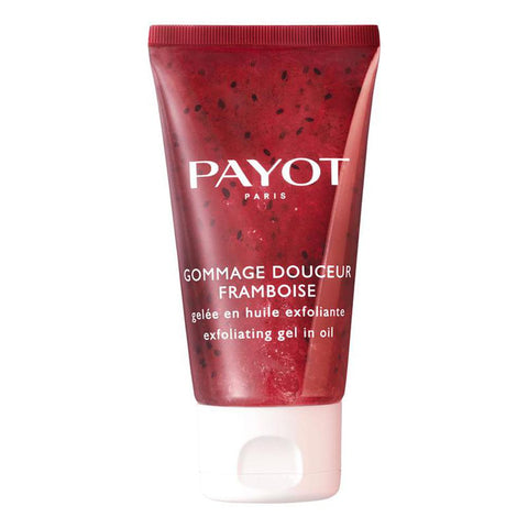 Payot Les Démaquillantes Gommage Douceur Framboise in 50ml jar, featuring soft exfoliating cream with raspberry extract.