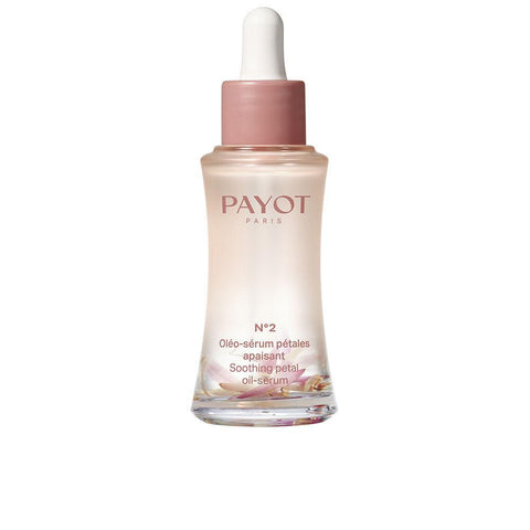 Payot Oleo-Serum Petales Apaisant 30ml in a sleek bottle, designed for soothing skin, displayed on a neutral background.