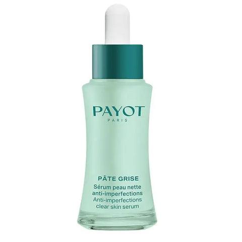 Payot Pâte Grise Sérum Anti-Imperfections in a 30ml bottle, featuring a sleek design with the product label visible.
