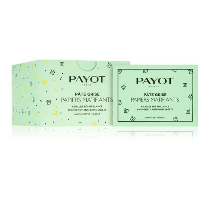 Payot Pâte Grise SOS Matifying Papers with Gloss, 10x50 sheets, for oil control and shine reduction from Jag Couture London New York.