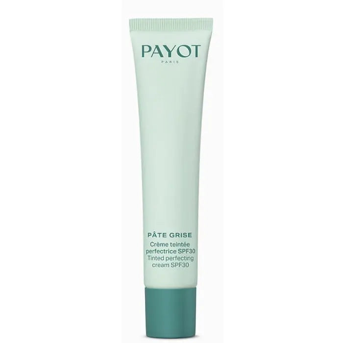 Payot Pâte Grise Tinted Perfecting Cream with SPF30 in 40ml, featuring a sleek jar and natural tinted finish.