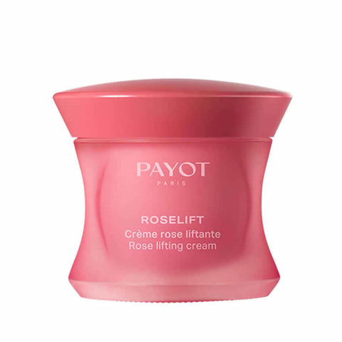 Payot Roselift Rose Lifting Cream 50ml jar, featuring a luxurious skincare cream with rose extract for lifting and firming.