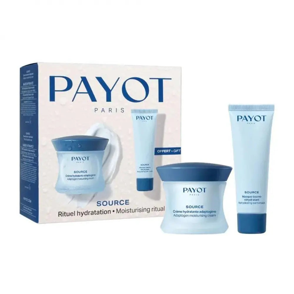 Two jars of Payot Source Hydrating Cream in a gift set, by Jag Couture London - New York, showing the skincare product containers.