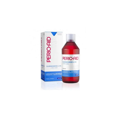 Perio Aid treatment mouthwash in a 500ml bottle by Jag Couture London New York, with a clear label and cap.