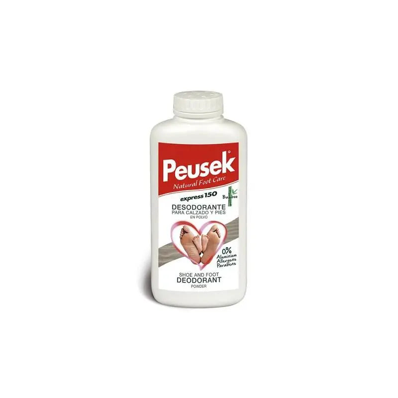 Peusek Express 150 shoe and foot deodorant powder by Jag Couture London, featuring a 150g container for fresh feet.