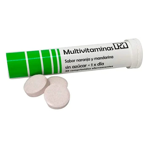 Jag Couture London New York Ph Multivitamins effervescent tablets, 20-count, with colorful tablets dissolving in water.
