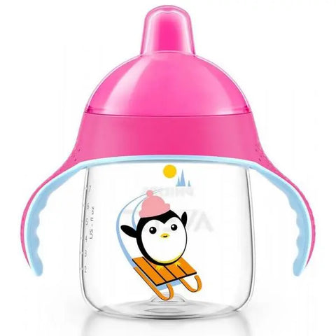 Blue Philips Avent Magic Sippy Cup by Jag Couture London in 260ml size, designed for easy gripping and transition from bottles.