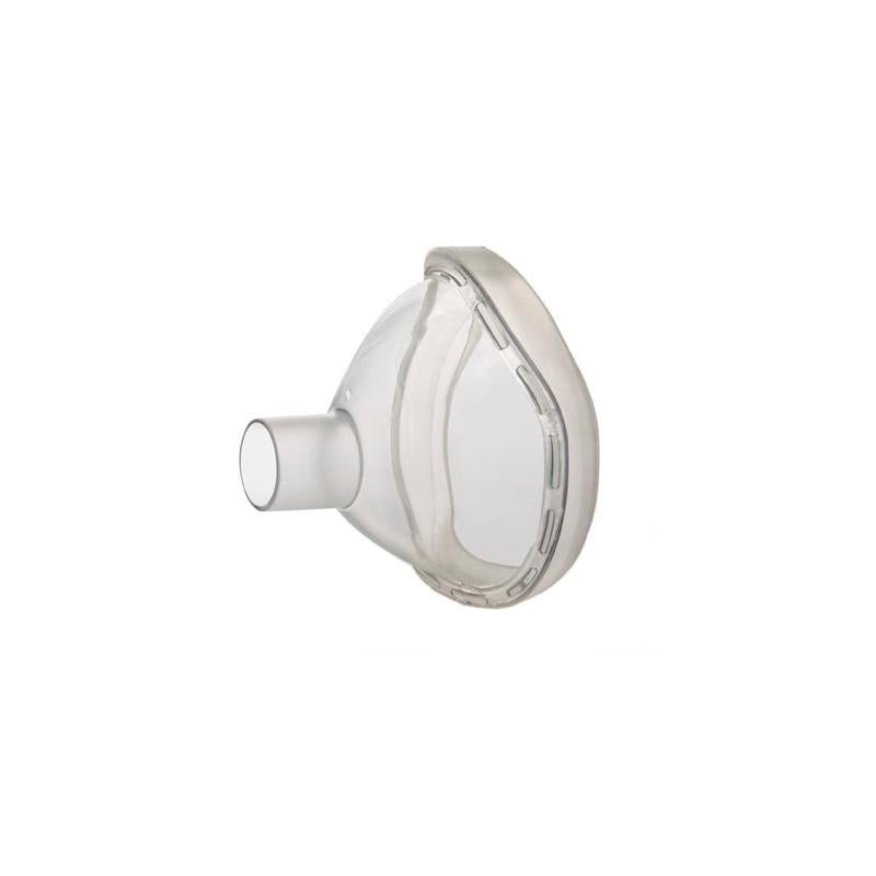 Philips Lite Touch adult inhalation mask with adjustable straps and clear silicone design, for respiratory therapy.